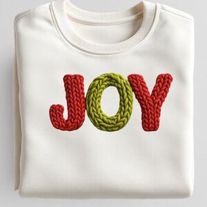 Joy Sweatshirt Faux Yarn simple but pretty White S M L XL XXL Soft realistic 3D